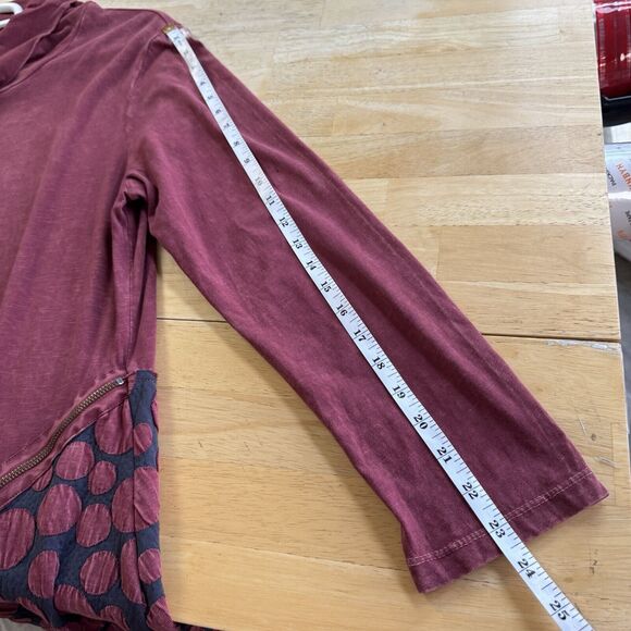 Chalet et Ceci Tunic Dress Cowl Neck Zip Abstract Long Sleeve Flawed Medium - Picture 10 of 11